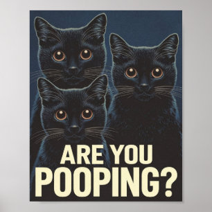 Poster Gatos Negros Engraçados Estão Poopando? Cat Lovers