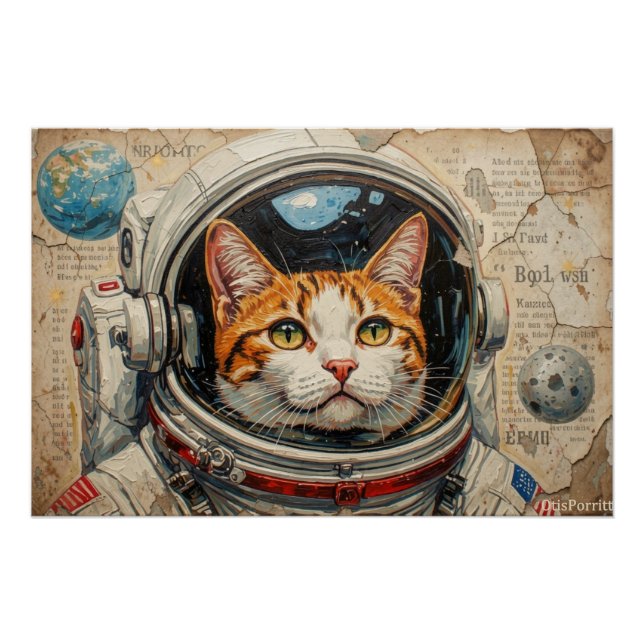 PÔSTER GATOS NO ESPAÇO 11 (Frente)