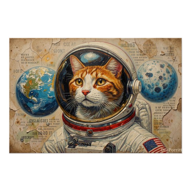 PÔSTER GATOS NO ESPAÇO 12 (Frente)