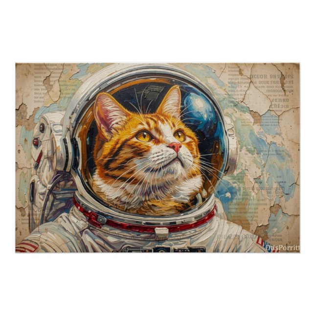 PÔSTER GATOS NO ESPAÇO 3 (Frente)