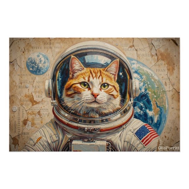PÔSTER GATOS NO ESPAÇO 4 (Frente)