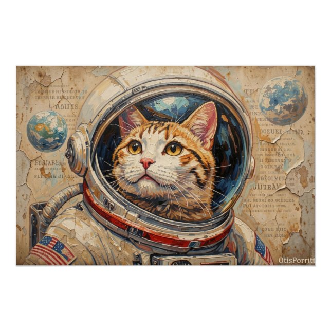 PÔSTER GATOS NO ESPAÇO 5 (Frente)
