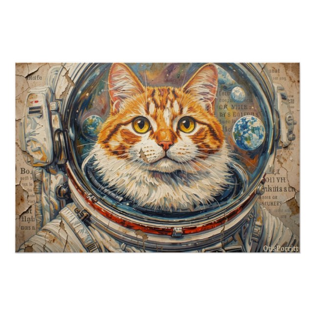 PÔSTER GATOS NO ESPAÇO 7 (Frente)