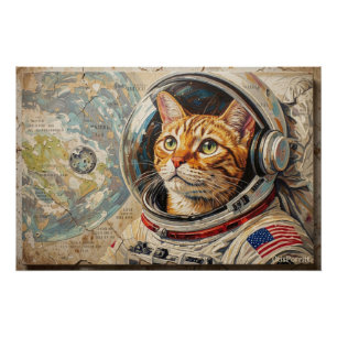 PÔSTER GATOS NO ESPAÇO 8