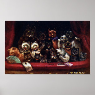 Poster Gatos no teatro para um jogo Louis Wain