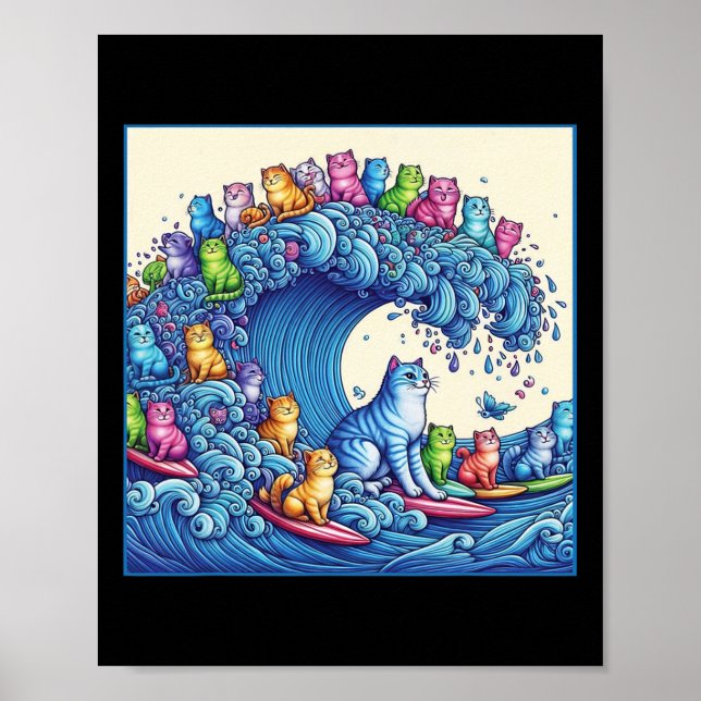 Poster Gatos Ondam Para Kamala Engraçado Gato Lady 1 (Frente)