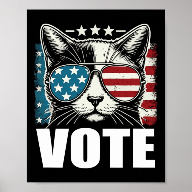 Poster Gatos Para Kamala Harris Votação 2024 (Frente)