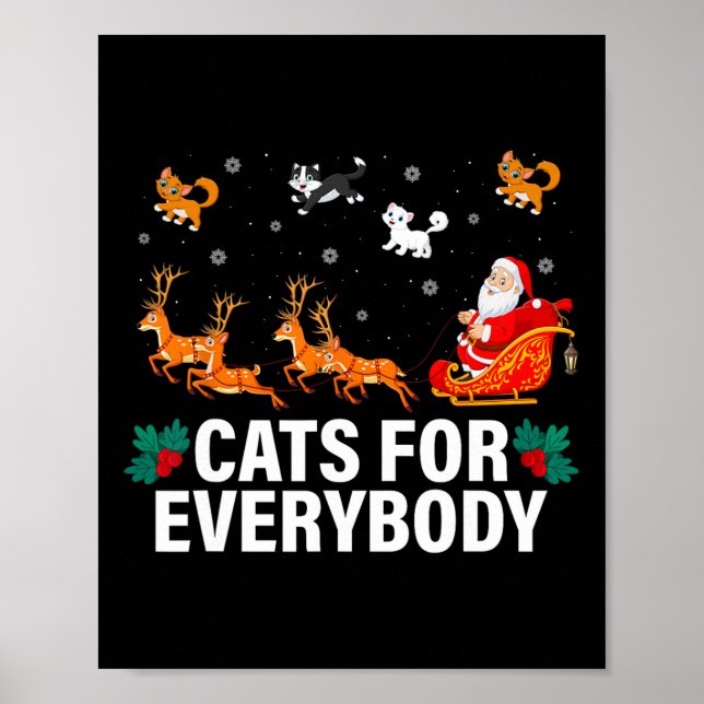 Poster Gatos Para Todo Mundo Brincadeira De Natal Xmas Mu (Frente)