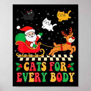 Poster Gatos Para Todos Natal Gato Divertido Natal Mulher