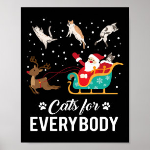 Poster Gatos Para Todos Os Papais noeis De Natal Engraçad