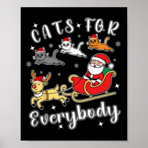 Poster Gatos Para Todos Papais noeis Engraçados Xmas Roup