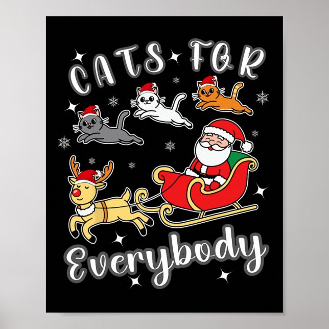 Poster Gatos Para Todos Papais noeis Engraçados Xmas Roup (Frente)