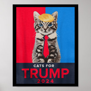 Poster Gatos Para Trump 2024 Tee Engraçado Para Vance Tru