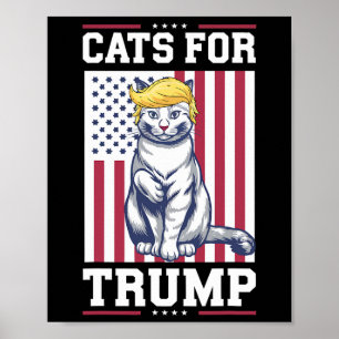 Poster Gatos Para Trump 2024 Voto Presidente Donald Trump