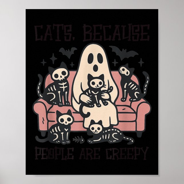 Poster Gatos Porque Pessoas São Gatos De Halloween Fantas (Frente)
