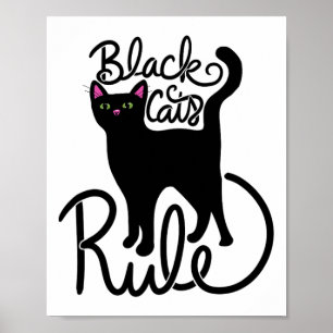 Poster Gatos Pretos Costumam Brincar Gato Preto Gato Mamã