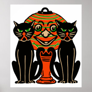 Poster Gatos Pretos De Halloween De 1940