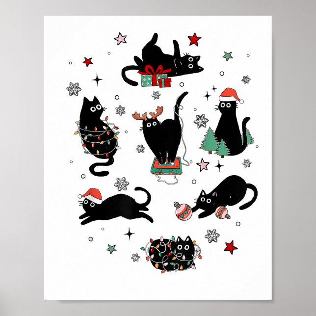 Poster Gatos Pretos de Natal (Frente)