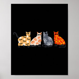 Poster Gatos Pretos Gatinho Gata Abóbora Assustador Sinis