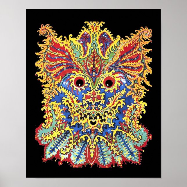 Poster Gatos Psicodélicos Loucos Olhos Louis Wain (Frente)