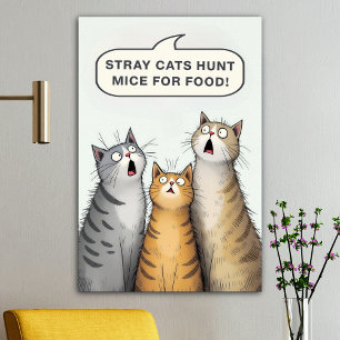 Poster Gatos Raios Caçam Camundongos Para Gatos Engraçado