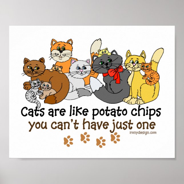 Poster Gatos são como batatas fritas (Frente)