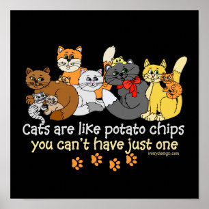 Poster Gatos são como batatas fritas