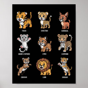 Poster Gatos Selvagens Cachorros Cartoons Animais Grandes