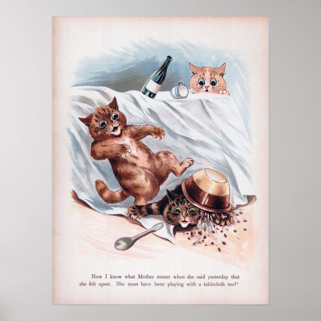 Poster Gatos Travessos, Louis Wain (Frente)