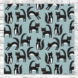 Poster Gatos Tuxedo<br><div class="desc">Lota de lindos gatos de smoking preto e branco em seus negócios. Um padrão divertido num fundo azul de médio, perfeito para amantes de animais e animais de estimação.</div>