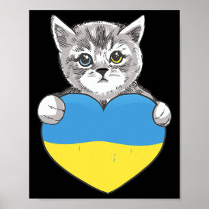 Poster Gatos Ucranianos Camisa da Ucrânia Bandeira da Ucr