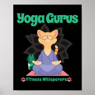 Poster Gatos Zen Gurus de Yoga Meditação Calma Vibrações