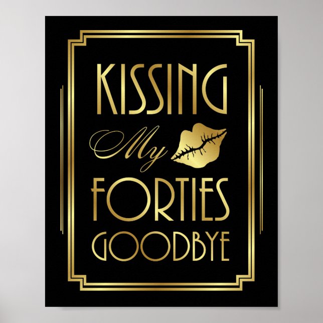 Poster Gatsby Art Deco BEIJANDO MEU SINAL GOODBYE (Frente)