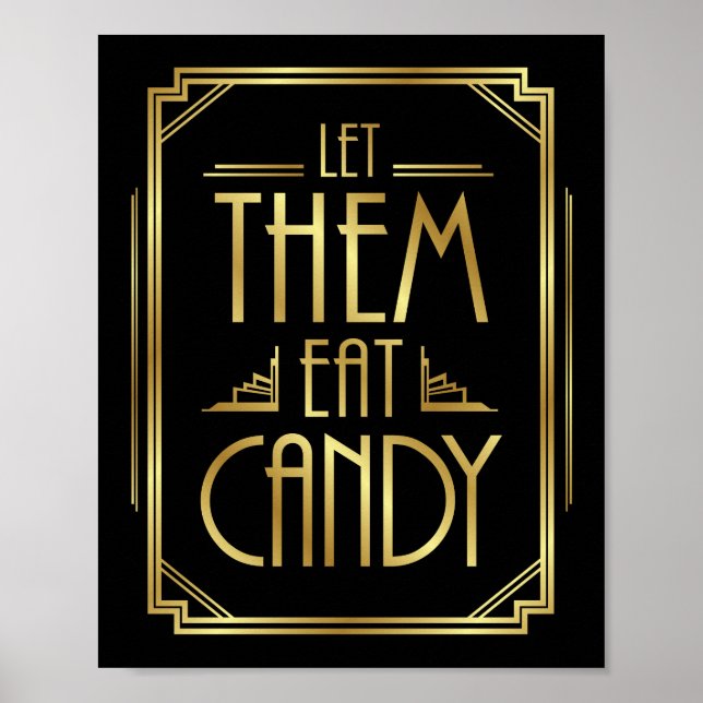 Poster Gatsby Art Deco DEIXA-OS COMER CANDY Sign Impressã (Frente)