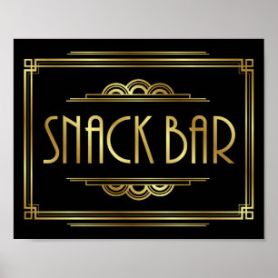Poster Gatsby Art Deco Sinal de BAR SNACK