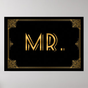 Pôster Gatsby inspirou o sinal de casamento MR.
