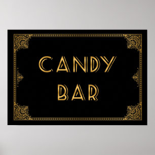 Pôster Gatsby inspirou sinal de casamento CANDY BAR