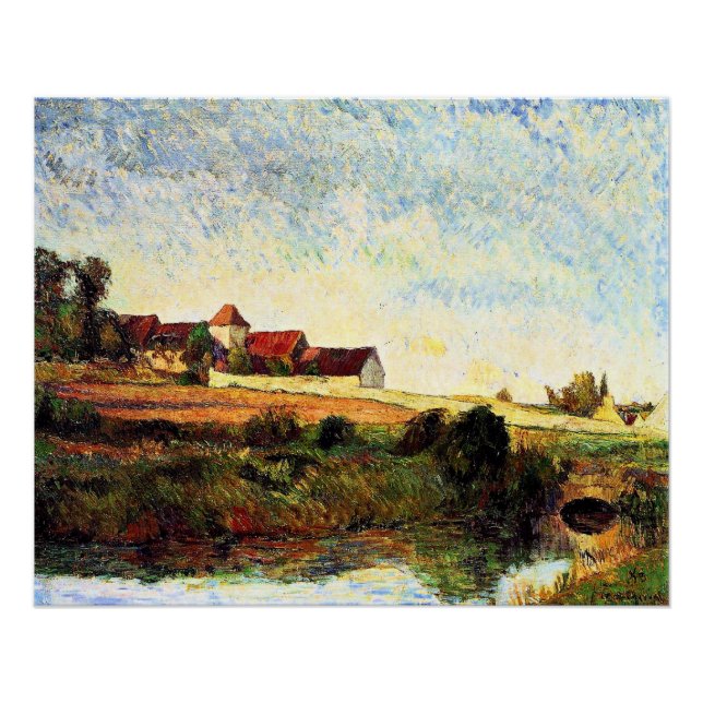 Pôster Gauguin - A Fazenda em Grue, (Frente)