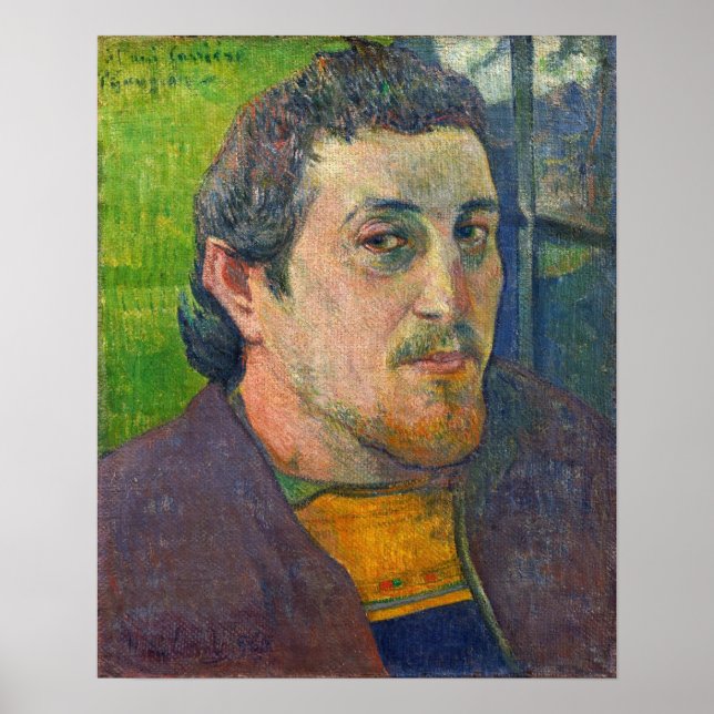 Poster Gauguin - autorretrato dedicado ao Carriere 1888 (Frente)