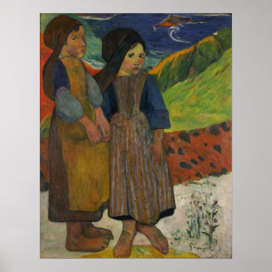 Poster Gauguin - Duas Raparigas Bretão Por Mar De 1889