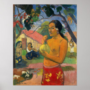 Poster Gauguin - Eu Haere Ia Oe (Mulher Segurando Uma Fru