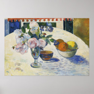 Poster Gauguin - Flores E Tapela De Fruta Numa Mesa 1894