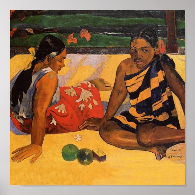 Pôster Gauguin French Polynesia Tahiti Women Painting (Frente)