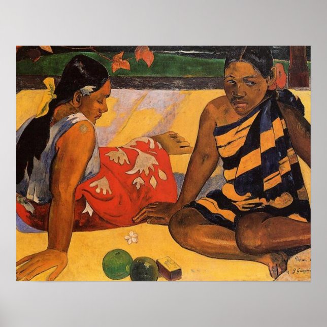 Poster Gauguin French Polynesia Tahiti Women Painting (Frente)