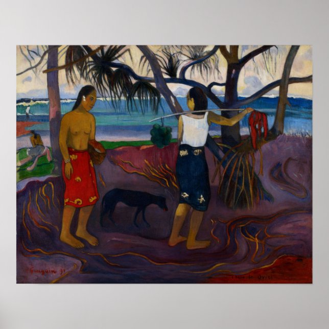 Poster Gauguin - I Raro Te Oviri (Sob Pandanus) 1891 (Frente)