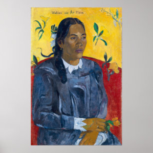Poster Gauguin - Mulher Taitiana Com Flor 1891