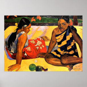 Pôster Gauguin - O que há de novo? Pintura de Paul Gaugui