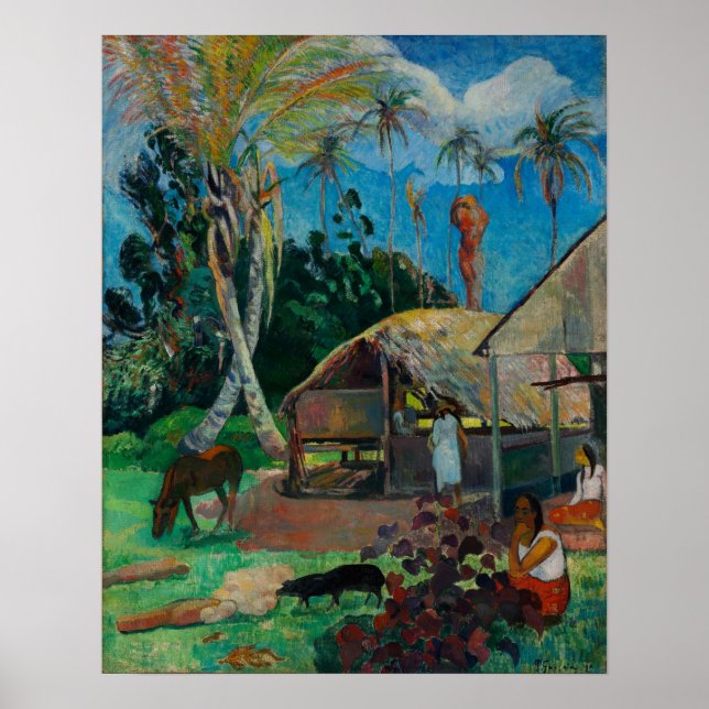 Poster Gauguin - Os Porcos Pretos 1891 (Frente)