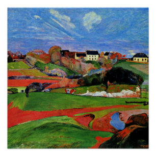 Pôster Gauguin - Paisagem em le Pouldu