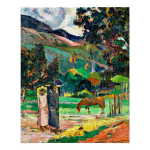 Pôster Gauguin - Paisagem Taiti, 1892